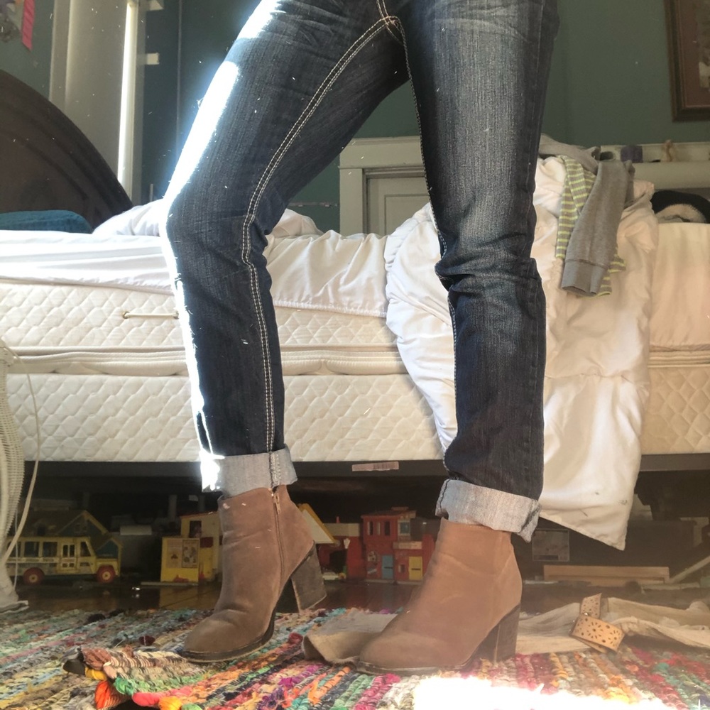 Straight Leg Rhinestone Blue Jeans - Picture 6 of 7